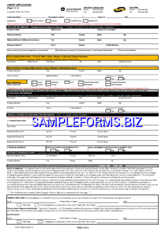 Corporation Credit Application Form pdf free